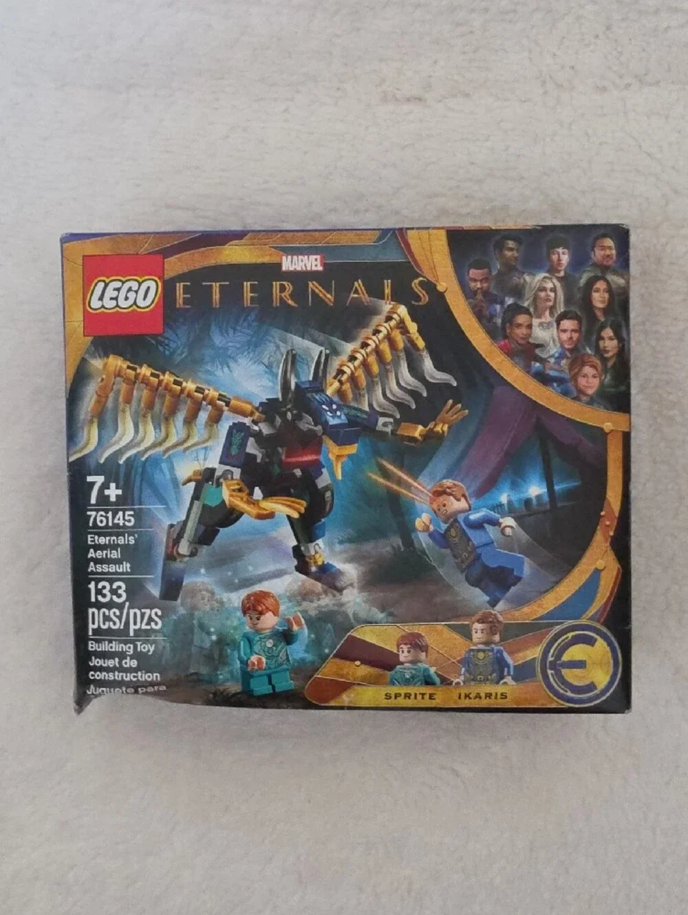 Lego Eternals Set with Blue and Gold Winged Figure